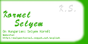 kornel selyem business card
